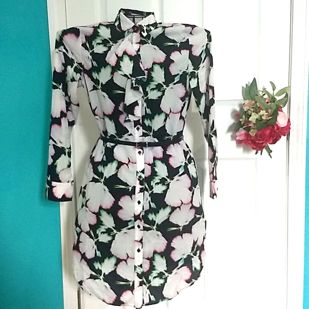 Banana Republic floral shirt dress